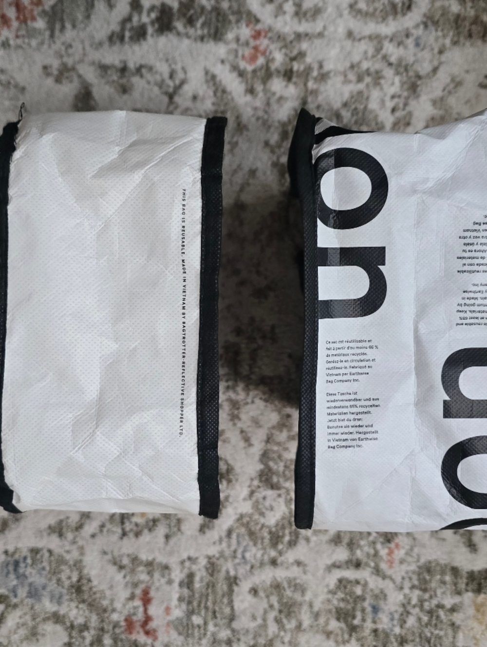 2 Lululemon Black Tote Recyclable Bags - Picture 7 of 8